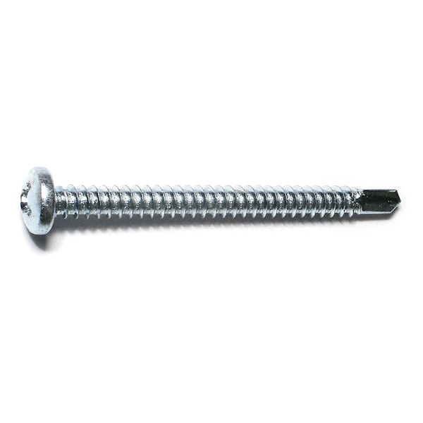 Midwest Fastener Self-Drilling Screw, #12 x 2-1/2 in, Zinc Plated Steel Pan Head Phillips Drive, 100 PK 50881 - main